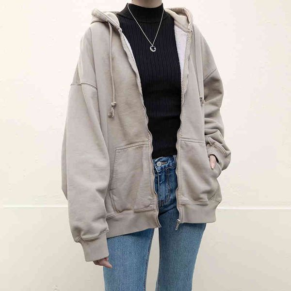 

women's jackets girls of big soft size with hoodie jackets spring fashion vintage ladies cotton fleeing women's streetwear long ou, Black;brown