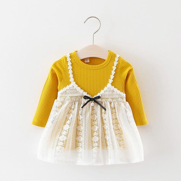 

girl's dresses 0-3y kids baby dress spring autumn condole belt beautiful lovely princes ball gown, Red;yellow