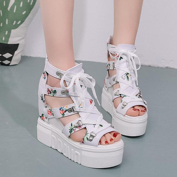 

summer women's shoes super high heel fish mouth wedge sandals 2021 ladies inside increased waterproof platform, Black