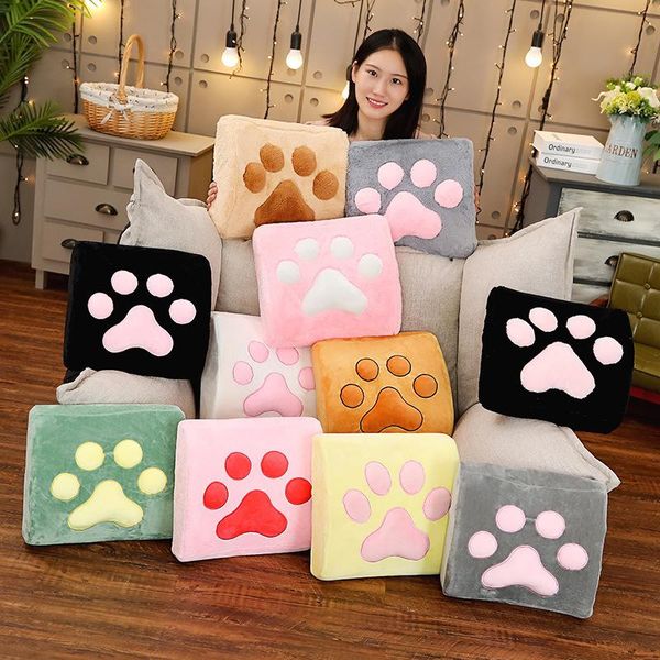 

pillow multifunctional cartoon cat claw memory foam plush car seat office chair lumbar comfortable home decoration