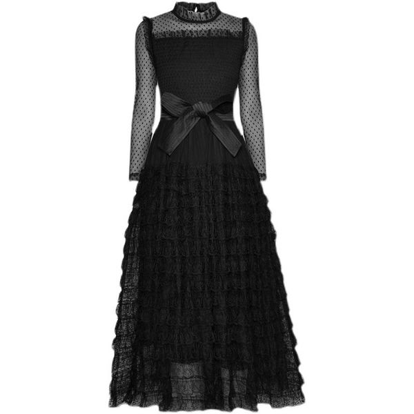 

dress spring women plied cascade dressed in long-income celebrity elegant party transparent bathrobe femme, Black;gray