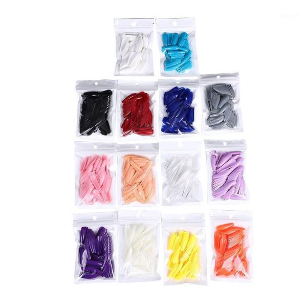 

100pcs/bag candy color coffin fake nails tips long square full cover press on ballerina false nail wholesale1, Red;gold