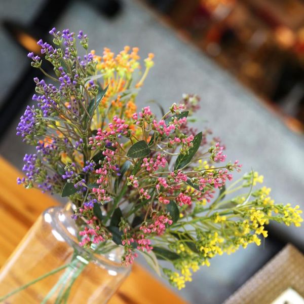 

decorative flowers & wreaths 43cm high artificial berry bouquet fruit plants mini leaf living room wedding decoration home table decors