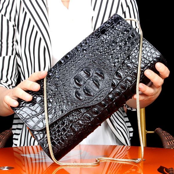 

evening bags crocodile pattern leather women's single shoulder chain bag trend fashion luxury messenger crossbody handbags