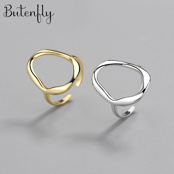 

wedding rings personality simple big open circle ring geometric finger for women gothic punk jewelry gifts 2021, Slivery;golden