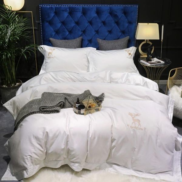 

bedding sets 1000tc egyptian cotton ultra-soft set luxuy white grey 4pcs  king size duvet cover bed sheet pillowcases
