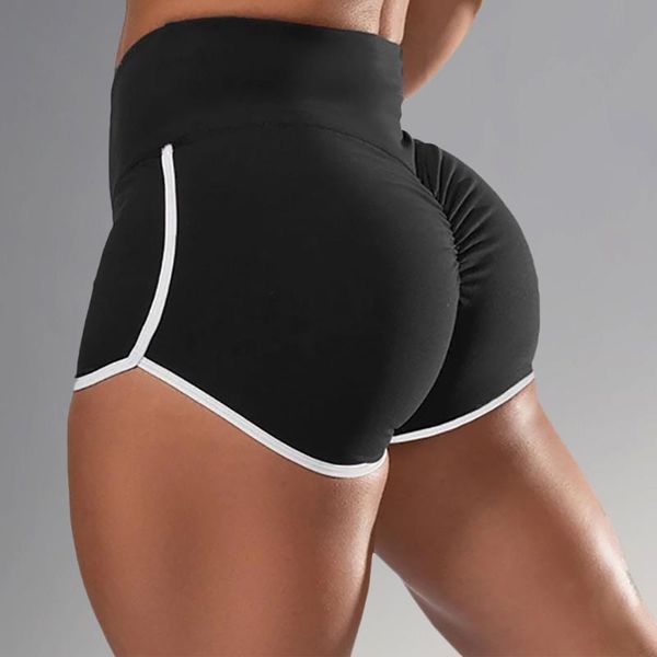 

yoga outfit summer sport shorts women high waist elasticated seamless fitness leggings push up gym training tights pocket short