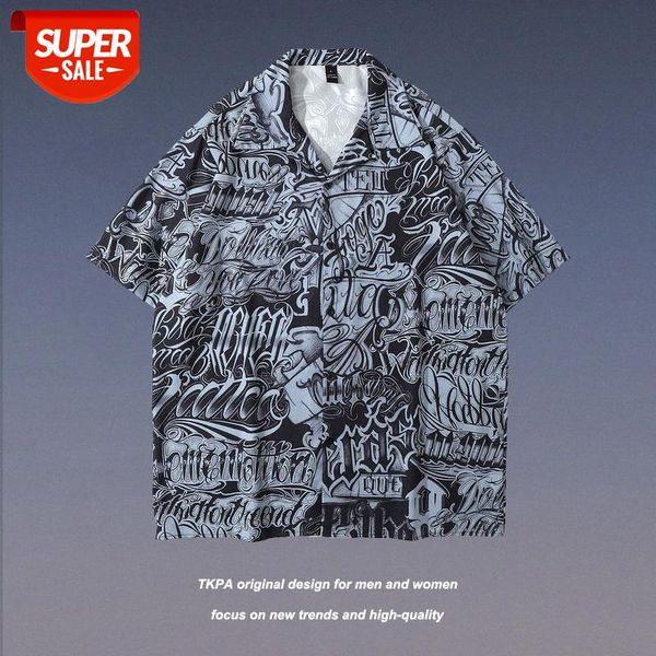 

tkpa west coast chino flower shirt hip hop gang casual short sleeve men's american #2u1e, White;black