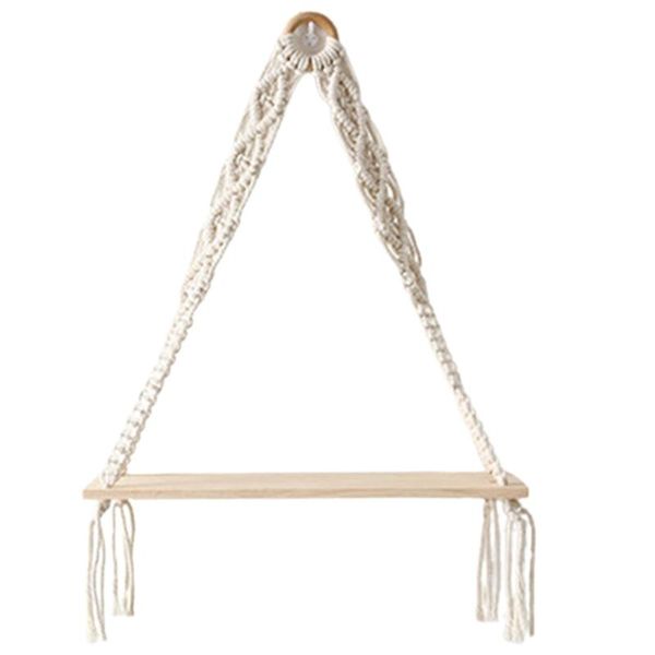 

hooks & rails macrame plant hangers hanging woven wooden shelf tapestry tassel wall floating indoor planter decor