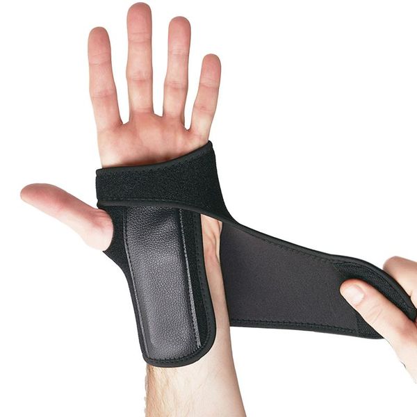 

wrist support adjustable brace fixer finger hand supporter, Black;red