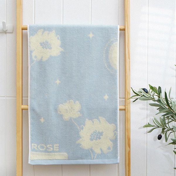 

unique design pink blue floral printed pattern quick dry thick couple face towel with letter