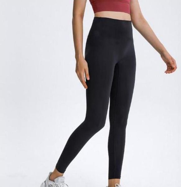 

2021 lu-32 vfu women fitness athletic solid yoga outfit suit pants high waist sports raising hips gym wear leggings elastic workout tights