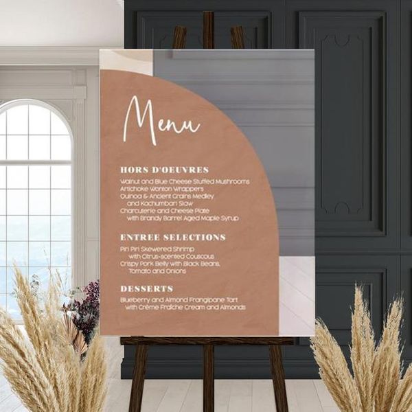 

party decoration acrylic wedding sign bundle clear modern boho welcome menu and seating chart for bohemian style