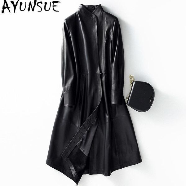

genuine leather jacket autumn winter coat women clothes 2021 korean vintage 100% real sheepskin black windbreaker hiver 839 women's & f