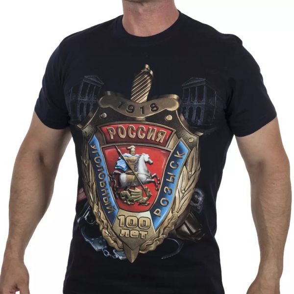 

t-shirt with russian police t-shirts russia putin military cult men's clothing, White;black