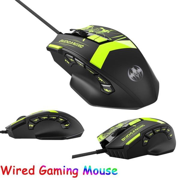 

mice computer mouse gamer ergonomic gaming usb wired game mause 7200 dpi silent with led backlight 12 button for pc laptop
