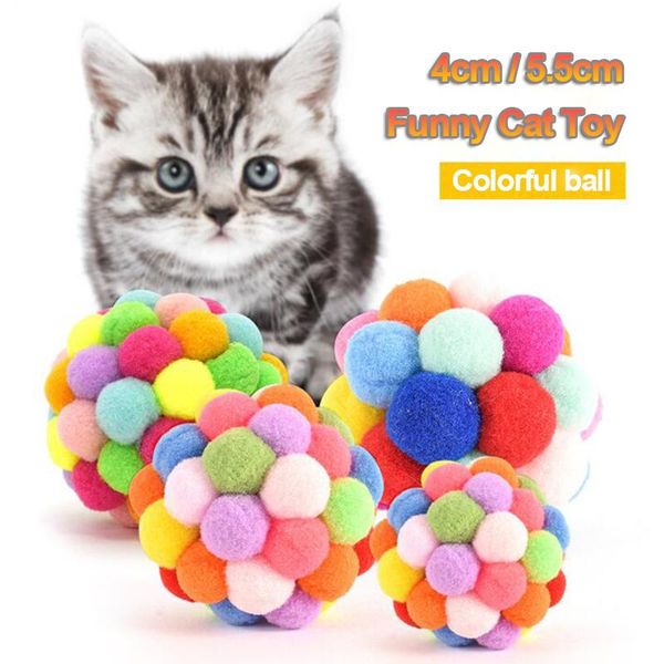 

cat toys funny cute plush teeth cleaning balls fashion creative chewing molar toy faux feather bell pet 4cm/5.5cm