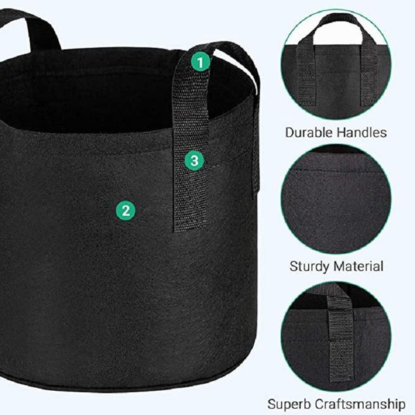 

planters & pots 6pc 5 gallon planting bag bucketbreathable non-woven seedling beautiful bucket