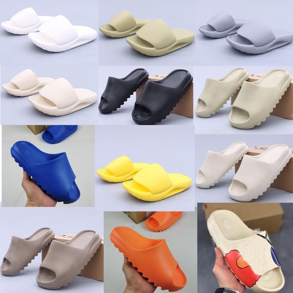 

us5-us12 kaws slipper men women slide bone earth brown desert sand slide resin designer shoes sandals foam runner sesame street slide sandal, Black