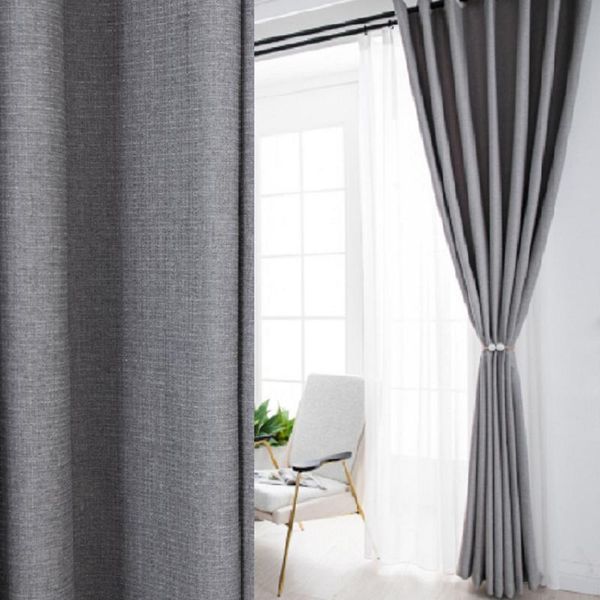 

curtain & drapes 2021 modern and simple athens grid solid color finished custom blackout curtains for living dining room bedroom