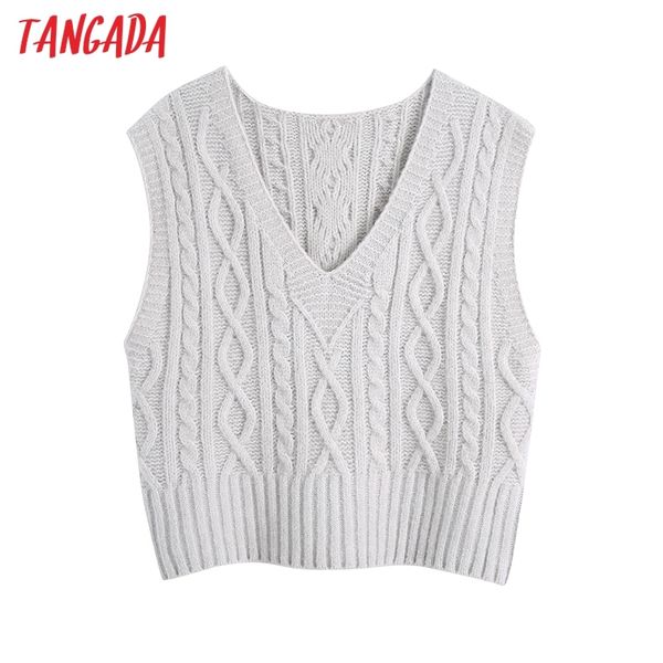 

women vintage twist oversized crop knitted vest turtleneck sweater sleeveless female waistcoat be317 210416, White;black