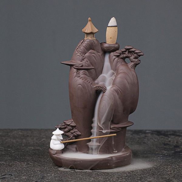 

backflow incense burner creative decoration purple sand home crafts sandalwood high mountain and flowing water room decor fragrance lamps