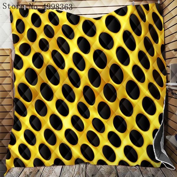

comforters & sets teens air conditioner quilt honeycomb print kids bedding black gold geometric textured bed cover soft