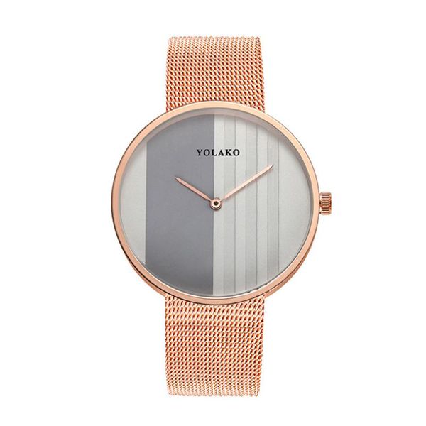 

wristwatches women watches fashion rose gold quartz movement steel mesh female dress clock watch gift, Slivery;brown