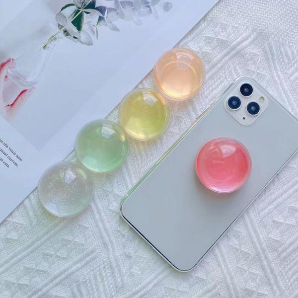 

cell phone mounts & holders cute grip finger ring support anti-fall round foldable transparent shining mobile holder univers