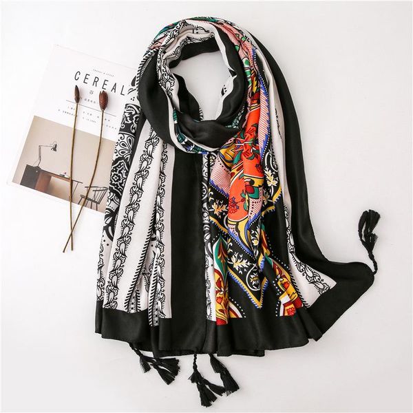 

scarves 2021 cotton female spring summer sun-resistant shawl printed fashion headscarf scarf women blanket cashmere, Blue;gray