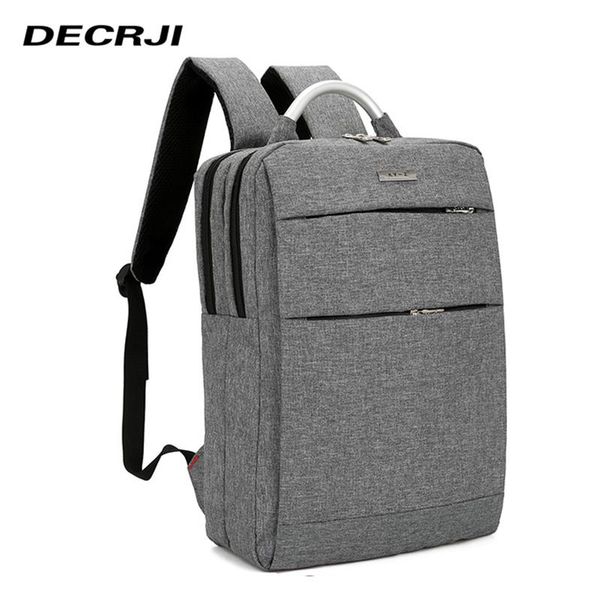 

backpack decrji canvas schoolbag zipper back pack men women solid rucksack travel bagpack laptop