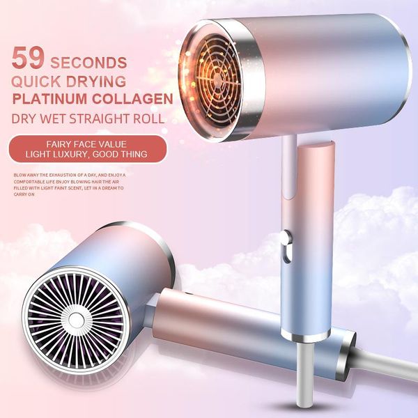 

foldable electric hair dryer professional salon anion care quick dry 1300w air water lonic spa hairdryer brushes