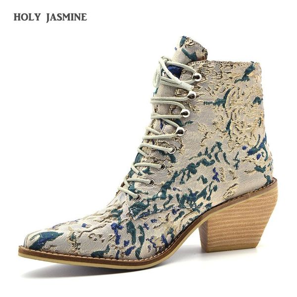 

boots genuine2021 winter ladies luxury ankle handmade stilettos wedge satin pattern fashion style high (5cm-8cm) pointed toe, Black