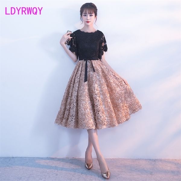 

japanese style spring and autumn party fashion lace stitching dress patchwork sheath office lady knee-length 210416, Black;gray