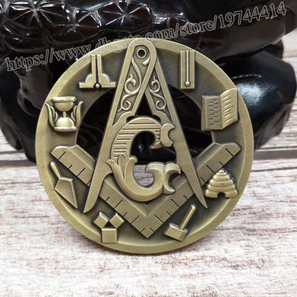 Masonic Auto автомобильный значок эмблемы Mason Freemason Compass и квадратные инструменты, выдолбленные 3D 3 '' Античная техника Личность BCM44