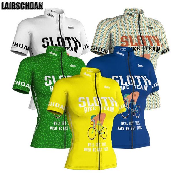 

lairschdan 2021 cycling jersey funny women fashion short sleeve t-shirt breathable bike mtb ropa ciclismo mujer racing jackets, Black;red