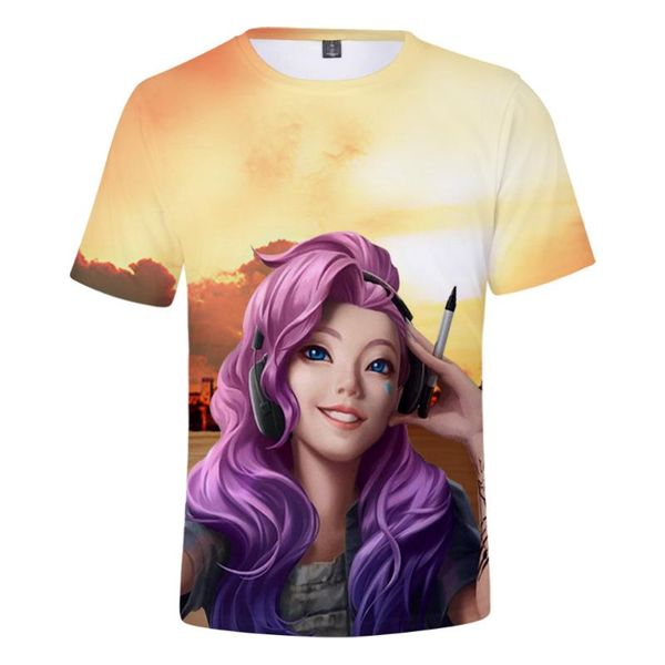

men's t-shirts cartoon kda the baddest 3d print t-shirt summer men/women casual short sleeve fashion t shirt clothes leisure, White;black