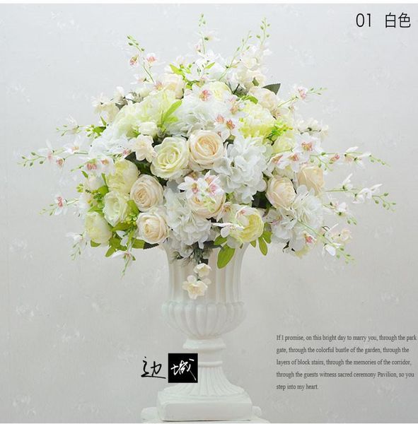 

decorative flowers & wreaths exellent luxurious diameter 60cm rated white roses wedding flower decoration for table centerpiece props 4p