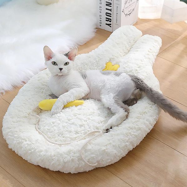 

cat beds & furniture bed , pet soft plush cushion, fluffy dog and calming self-warming for sleep improvement
