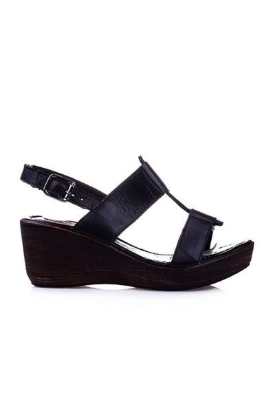 

sandals women's black genuine leather wedges