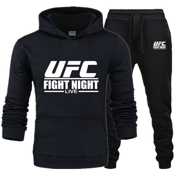 

2021 autumn winter new sportswear men's sweater plush hoodie set, Black