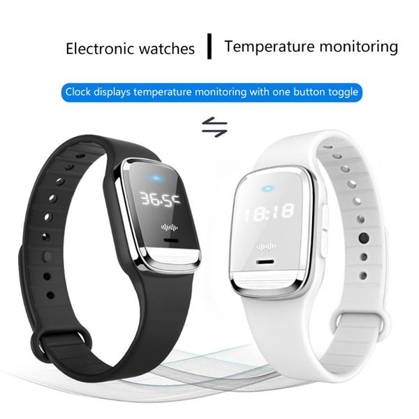 

smart wristbands 3in1 portable electronic repeller, premium ultrasonic repellent bracelet / the thermometer & led clock au09 21