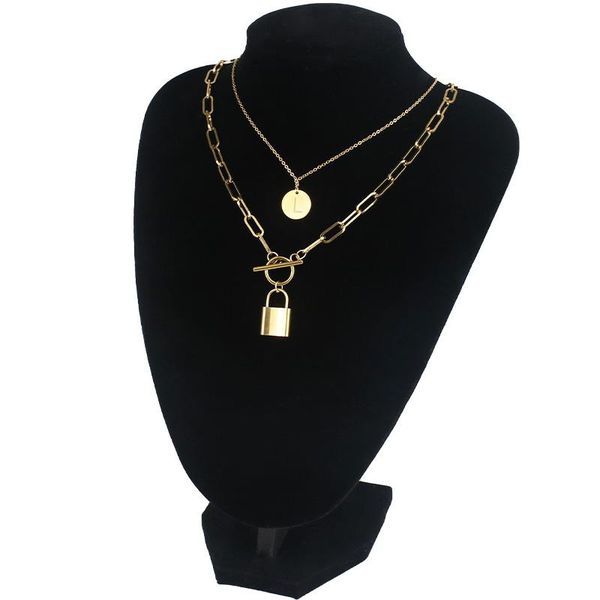 

pendant necklaces multilayer necklace initial custom name stainless steel girl mom couple jewelry gift, Silver