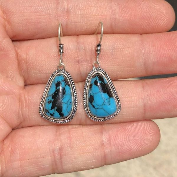 

dangle & chandelier classic geometric irregular natural stone earrings for women wedding engagement party jewelry, Silver