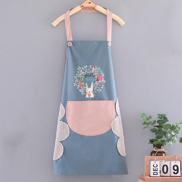 

aprons faroot funny cartoon pattern kitchen apron side wipe hands waterproof oxford cloth bib with pocket home cleaning tool