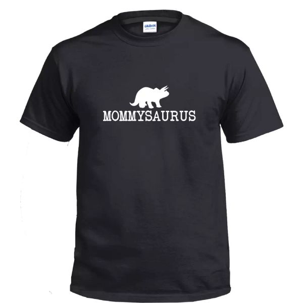 

mommysaurus dad dinosaur tricera birthday party daddy gift cotton t-shirt, White;black