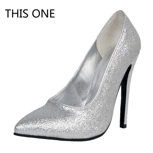 

11cm high heels shoes woman pumps silver ladies wedding party dress, Black