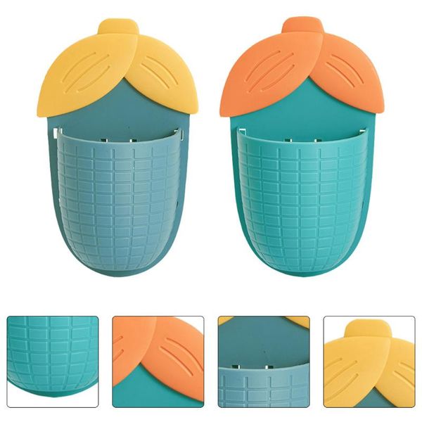 

hooks & rails 2pcs toothbrush holder wall mounted hanging toothbrushes organizers