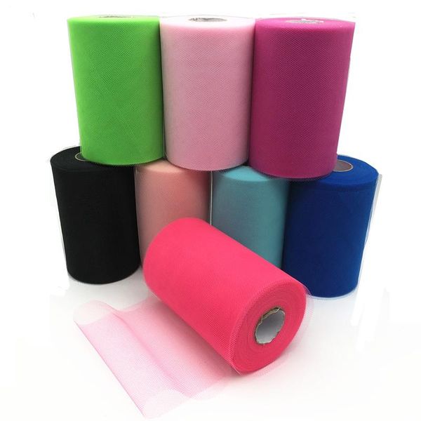 

party decoration 100 yards 15 cm tulle roll organza fabric wedding decor white tutu baby shower and events engagemen