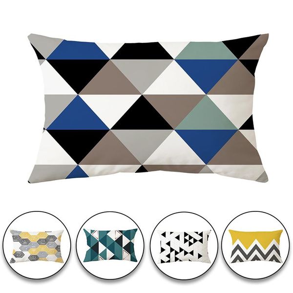 

cushion/decorative pillow rectangular geometric pattern cushion cover modern velvet sofa case home decorative pillowcase textiles 30x50cm